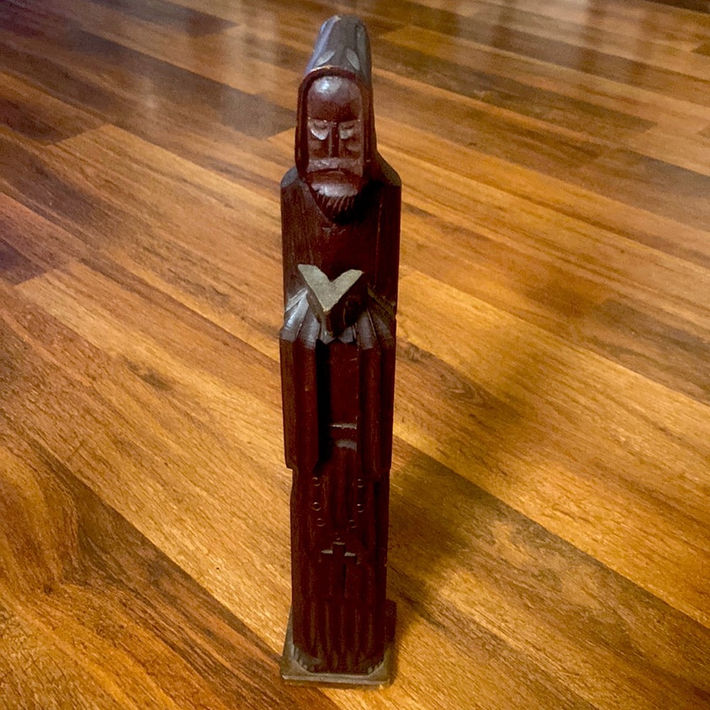 Wooden Priest Statue
